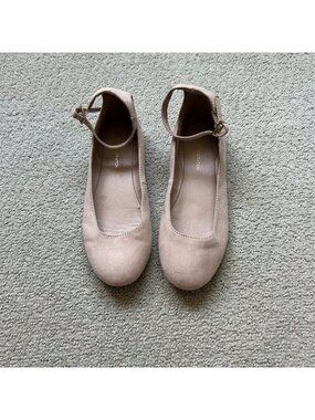 BCBGeneration Womens Baby Pink Ballet Flats Ankle Strap Suede Size 4
